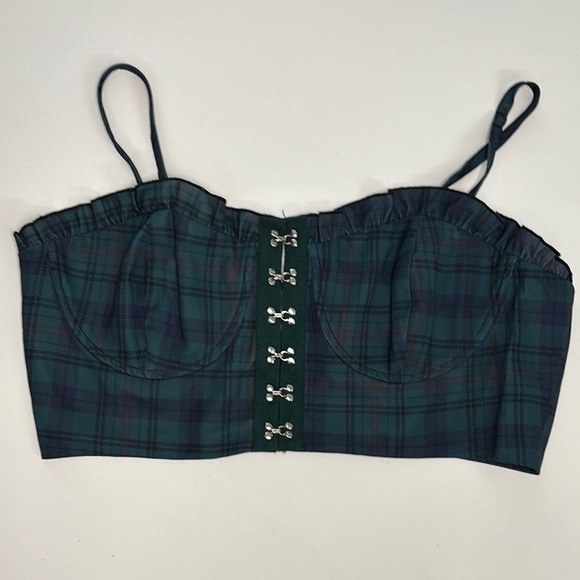 POSTER GIRL Bustier Women’s Plaid Whimsigoth Coquette Festival Concert - Picture 6 of 6